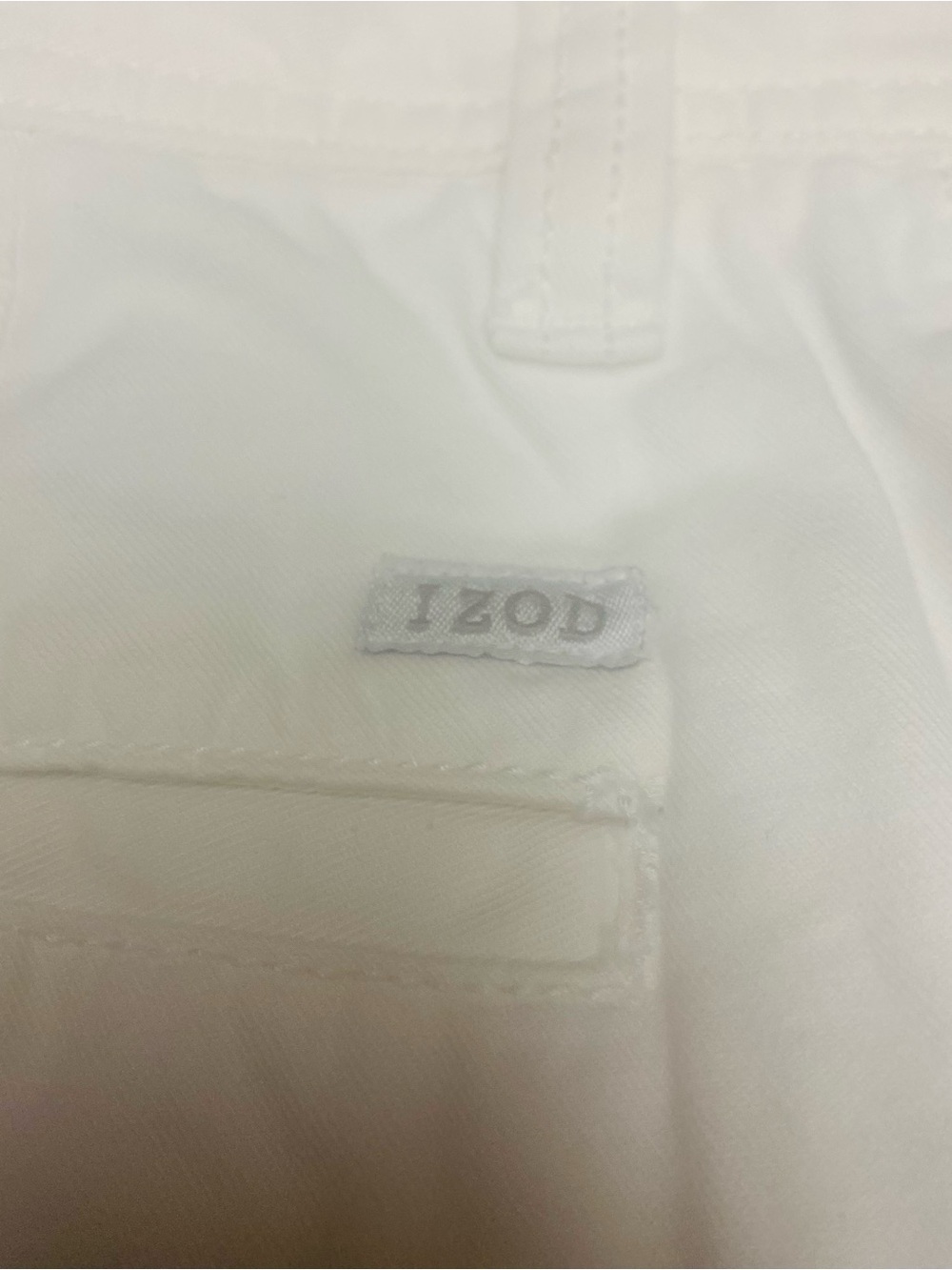 Izod White  Flat front Chino shorts Salt  Water Sz.  30 - Picture 7 of 8